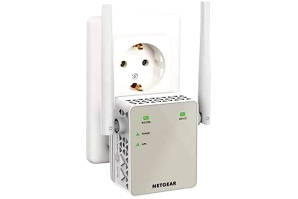 Netgear NETGEAR EX6120 WiFi Range Extender |Täcker 2 till 3 rum och 20 enheter med AC1200 |Trådlös signalförstärkare med Dual-band(upp till 1 200 Mbps) kompakt väggpluggsdesign