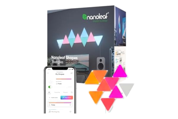 Nanoleaf  Shapes Triangle Starter Kit, 9 Smart Light Panels LED RGBW - Modular Wi-Fi Colour Changing Wall Lights, Works with Alexa Google Assistant Apple Homekit, for Room Decor & Gaming