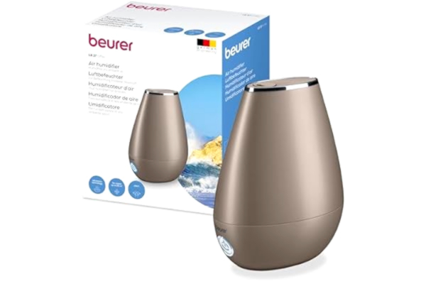 Beurer  LB 37 Luftfuktare med ultraljudsförstövning, inkl. integrerad aromspridare, luftfuktare med tyst nattläge för sovrummet, 2L tank för rum upp till 20 m², toffee