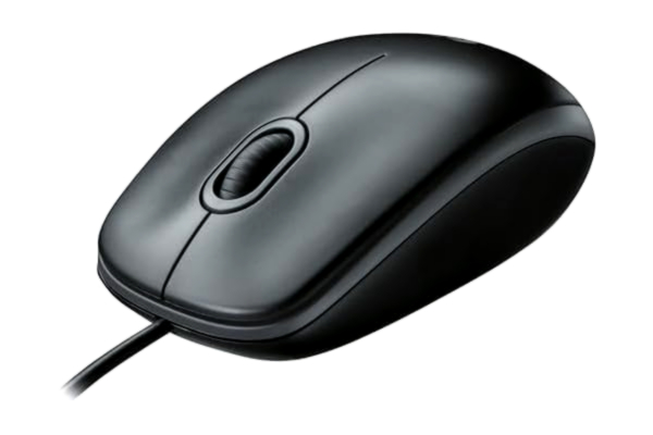 Logitech  B100 trådbunden USB-mus, 3-knappar, optisk spårning, För både höger eller vänsterhänta, PC/Mac/bärbar dator/Chromebook - Svart