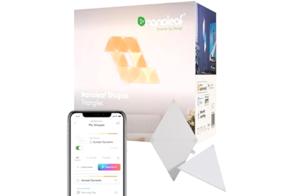 Nanoleaf  Shapes Triangle Expansion Pack, 3 Additional Smart Light Panels LED RGBW - Modular Wi-Fi Colour Changing Wall Lights, Works with Alexa Google Assistant Apple Homekit, for Room Decor & Gaming
