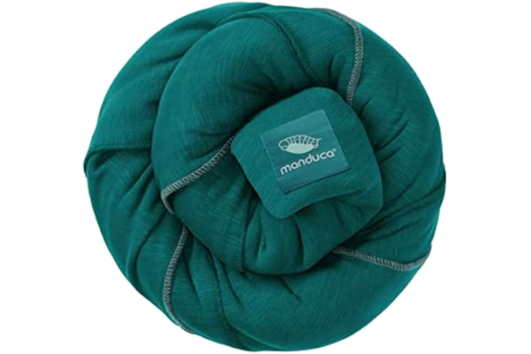 Manduca manduca Sling > Teal Elastic Baby Sling 100% Organic Cotton 3 Tie Instructions (Belly Carrier, Cross Carrier, Hip Carrier) for Newborns from Birth (5.10 x 0.60 m, Dark Green)