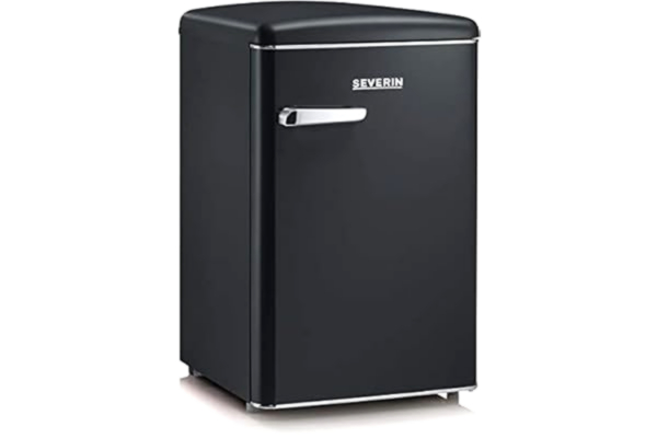 Severin SEVERIN Kylskåp, frys, fri montering, längd 55 cm, 108L, klass D, 110 kWh/år, 37 dB, retrolook, matt svart, RKS 8832