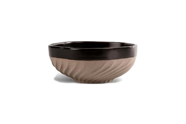 Byon ByOn Skål Bowl Swirl beige med svarta accenter av stengods, storlek: 13 cm, 5283908501
