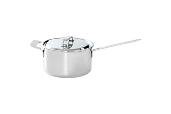 Professional Secrets  Cooking Pot w/Lid - Designed in Sweden, Stainless Steel, Multi-Purpose, Stackable, Kitchen Casserole Stockpot Saucepan Compatible w/Stove, Oven, Electric, Induction - 3.2QT