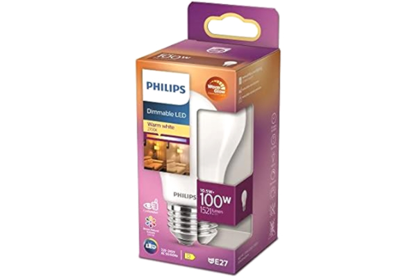 Philips  Classic: LED-ljuskälla, 100W, E27, A60, Frostat glas, varmvitt ljus, 2700 kelvin, dimbar