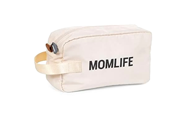 Childhome  Momlife CWTBMWH Toiletry Bag - Cream/Black, 25 x 10 x 14 cm