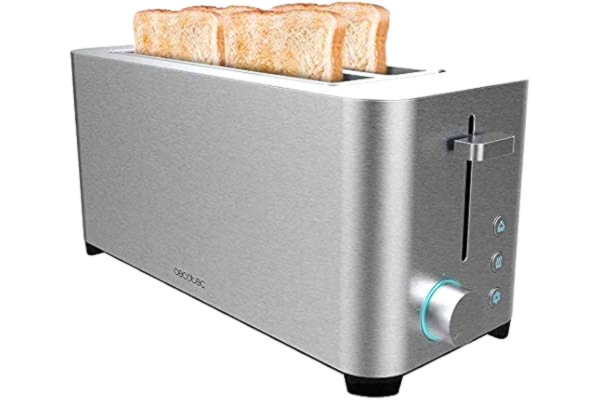 Cecotec  Grille-pain YummyToast - avec une longue fente, surfaces en acier inoxydable, 5 niveaux de puissance, 2 fonctions préconfigurées, tiroir miettes (1400 W)