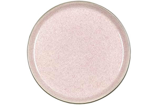 Bitz BITZ tallrik, tårttallrik, desserttallrik i stengods, 21 cm i diameter, grå/ljusröd