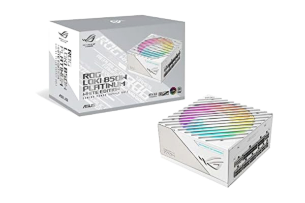 Asus ASUS ROG Loki SFX-L 850 W Platinum-strömförsörjning (helt modulär strömförsörjning, 80+ platina, Lambda A-certifierad, 120 mm PWM ARGB-fläkt, Aura Sync RGB-belysning, ATX 3.0-kompatibel, PCIe 5.0