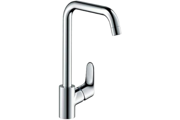 Hansgrohe hansgrohe Focus M41 - köksblandare, 1 typ av stål, köksblandare med utloppshöjd 260 mm, 360° vridbar köksblandare, utan slangbox, krom