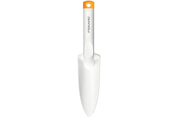Fiskars  planteringsspade för plantering och omplantering, längd: 29,1 cm, vit/orange, FiberComp/högkvalitativt stål, White, 1027033