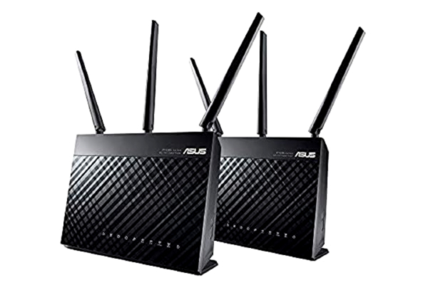 Asus ASUS Ai Mesh zestaw Wi-Fi (zestaw routerów 2 w 1, WiFi 5 AC1900, 4 x Gigabit LAN, sterowanie za pomocą aplikacji, roaming, AiProtection)