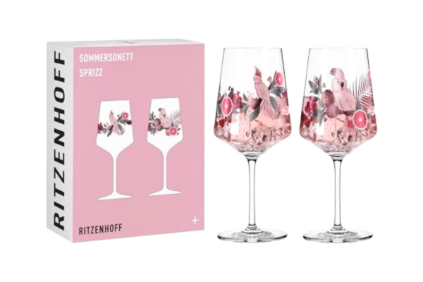 Ritzenhoff RITZENHOFF 6011003 aperitifglas 500 ml – set om 2 – serie sommarsonett – 2 stycken, motiv kakadu – Made in Germany