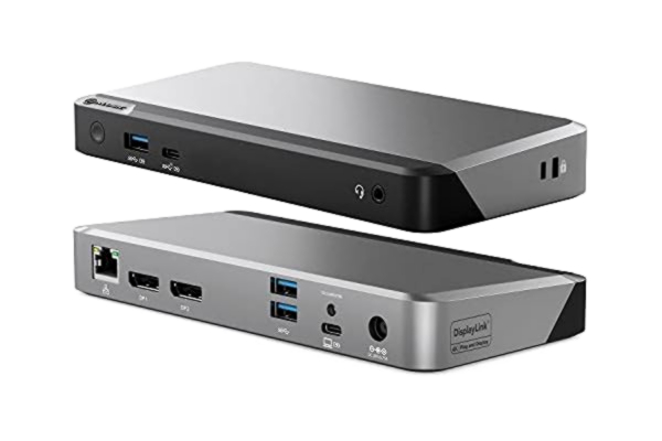 Alogic ALOGIC Dual 4K-skärm universell dockningsstation DX2 med 65 W bärbar dator kompatibel med Mac och Windows, 2 x 4 K @ 60 Hz displayport, 1 x USB-C 10 G (med snabbladdning), 3 x USB-A 5G, ljud, Ethernet