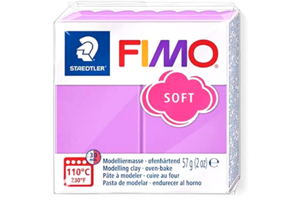 Staedtler STAEDTLER 8020-62 FIMO mjuk ugnshärdande polymer modelleringslera – lavendel (1 x 57 g block)