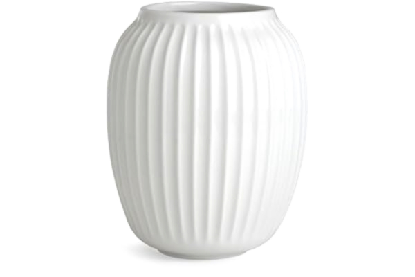 Kähler  Vase H21 cm Hammershøi Dansk design för blommor Handgjord, vit