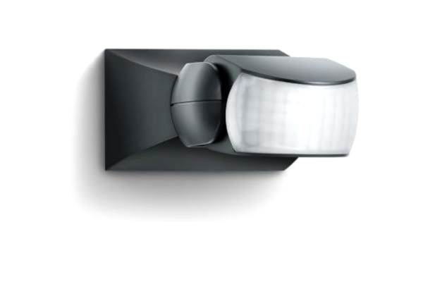 Steinel  IS 1 svart rörelsedetektor, inomhus och utomhus, 120° rörelsedetektor, 10 m räckvidd, utanpåliggande och infälld, IP54, (L x B x H) 120 x 80 x 50 mm