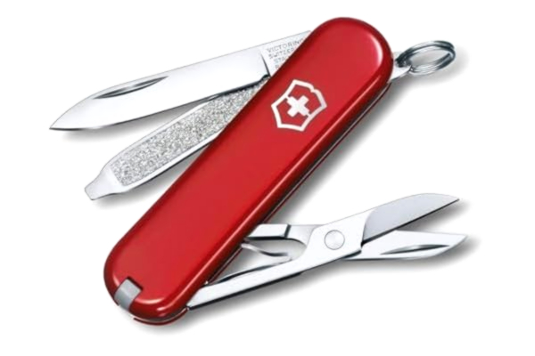 Victorinox , Schweizer Taschenmesser, Classic SD, Multitool, 7 Funktionen, Klinge, klein, Nagelfeile, Schraubendreher 2.5 mm, Geschenkbox