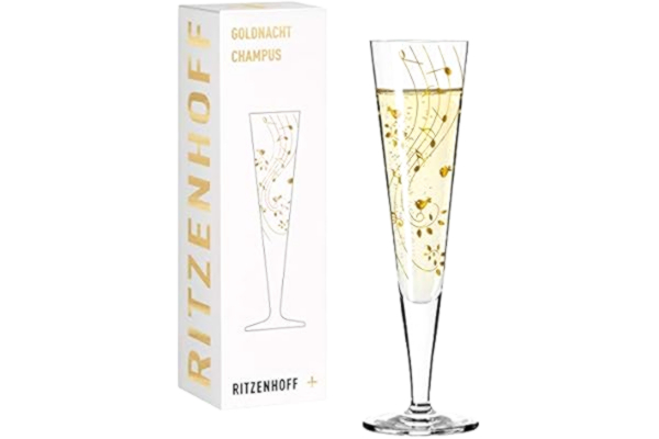 Ritzenhoff RITZENHOFF 1078202 champagneglas 200 ml – serie Goldnacht nr 2 – ädelt designersmycke med äkta guld – Tillverkad i Tyskland