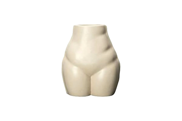 By On  Vas natur, porslin, B 15 cm, H 19 cm, D 11 cm, porslinsvas beige/sand, blomvas, dekorativ vas för vardagsrum, sovrum, badrumsdekoration