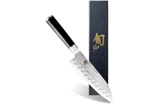 KAI Kai DM-0718 Couteau santoku, Acier Inoxydable, Noir, 32 x 5 x 2,5 cm