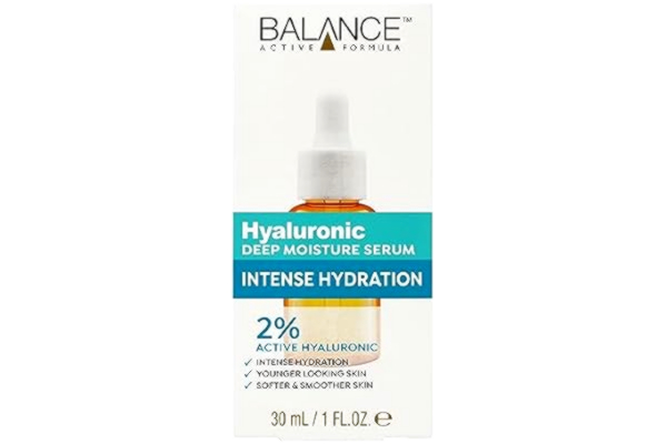 Balance Active Formula  Hyaluronic Deep Moisture Serum – 2% hyaluronsyra för intensiv befuktning, utjämning av fina linjer, lätt & icke-lim, för strålande hud