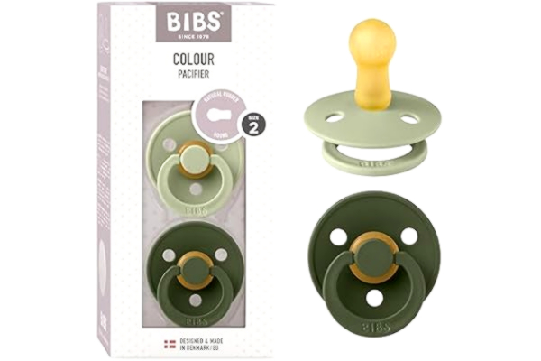 Bibs BIBS Colour Napp 2-pack, BPA-fri, Rund sugdel. Naturgummilatex, Storlek 2 (6-18 månader), Sage/Hunter Green