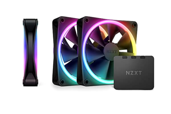 NZXT  F120 RGB Duo - 3 x 120 mm fläktar med kontroll - 20 individuellt adresserbara lysdioder - balanserat luftflöde - statiskt tryck - vätskedynamiskt lager - PWM - svart