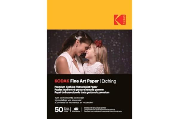 Kodak KODAK Fine Art Paper - Premium texturerat fotopapper, förpackning med 50 ark, A6-format (10 x 15 cm), matt finish med gravyreffekt, 170 gsm, kompatibel med alla bläckstråleskrivare