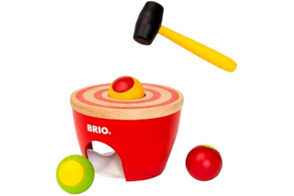 BRIO  30519 Bollbultbräde | Ball Pounder 4 delar. Aktivitetsleksak. För barn från 18 månader. Tränar färger, öga-hand-koordination