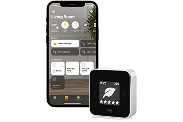 Eve Systems EVE Rum 10EBX9901 Luftkvalitetssensor, Silver, Svart, 3.7 volts