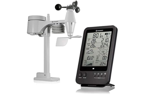 Bresser BRESSER Weather Station 5-in-1 with Outdoor Sensor and German DCF Radio Control Clock and Manual Mode For UK, Black