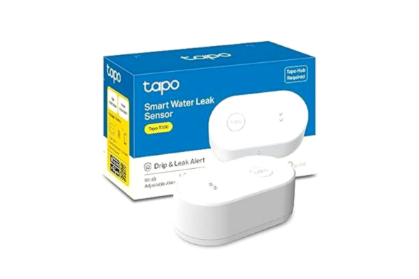 TP-Link Tapo T300 Smart vattenläck-sensor, Hub krävs, inbyggd 90 Db justerbar sirene, sensor och app och hub-larm, IP67 vattentät, 1 års batterilivstid, flexibel placering, Tapo Hub required