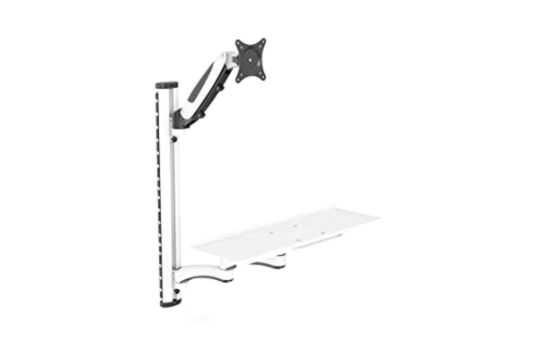 Digitus DIGITUS Stående/sittande arbetsstation - Monitorfäste och hylla - Väggmontering - 1x gastrycksfjäder 1x dubbel ledad arm - 1 monitor - Upp till 27 tum - VESA 75x75, 100x100 - Svart