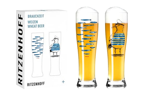Ritzenhoff RITZENHOFF 3481007 veteölglas 500 ml – set om 2 – serie brukstid, set nr 7, 2 stycken med flerfärgat digitalt tryck