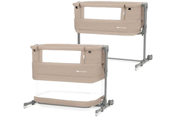 KinderKraft Kinderkraft NESTE GROW Babysäng 3-i-1, resesäng, höjdjustering, justeras Lutningsvinkeln för madrassen, med tillbehör, madras, bomullslakan, från födseln upp till 2 år, beige