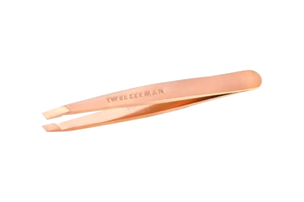 Tweezerman TWEEZERMAN Mini pincett (snedställda spetsar, ögonbrynspincett, professionell kvalitet, rostfritt stål), Rose Gold