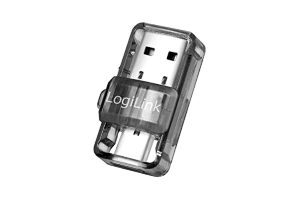 LogiLink  BT0054 – Bluetooth 5.0-adapter, USB 3.2, USB-A och USB-C, transparent, mini