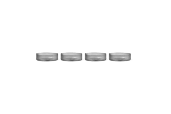 Ferm Living  Ripple Serving Bowls 4 Set, Smoked Grey