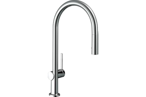 Hansgrohe hansgrohe Talis M54 - Köksblandare med utdragbar handdusch, 2 stråltyper, Kökskran med utloppshöjd 210 mm, Köksarmatur med svängbar pip, krom, 72800000