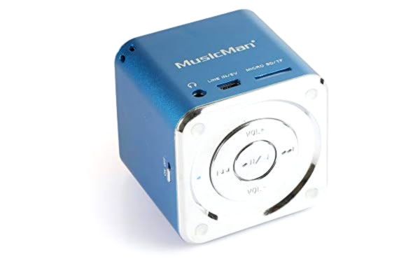Technaxx  Mini Musicman - Enceintes portables 1 voie, 3 W, 150 - 18000 Hz, 4 Ω, 10 %, avec fil, bleu