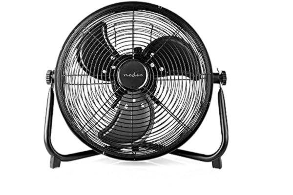 Nedis Vloerventilator - 300 mm - Traploos Verstelbare Ventilator Snelheid - Kantelbaar - Oplaadbaar - USB-A - Zwart