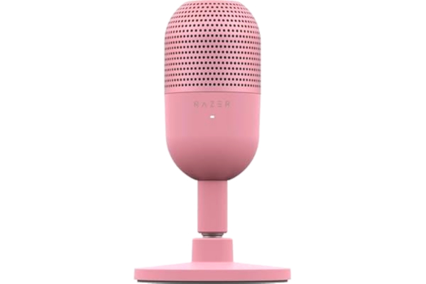 Razer  Seiren V3 Mini - Ultrakompakt USB-mikrofon (14 mm kondensatormikrofon, superkardioid pickupmönster, Tap-to-Mute-sensor med lysdiod, stötdämpare) Quartz