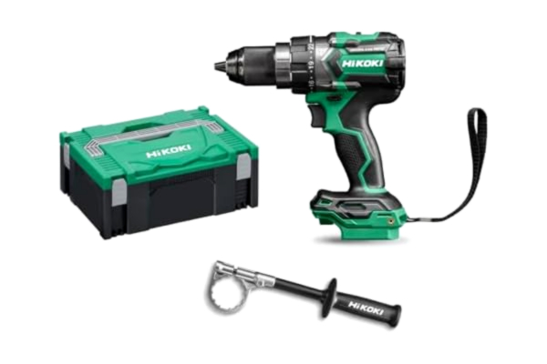 HiKOKI HIKOKI Batteridriven slagborr DV18DCW2Z, 13 mm metallsnabbchuck (18 V, max. Fast vridmoment hårtyp: 140 Nm, borstlös, tillbehör: 1 extra handtag, 1 HSCII fodral, utan batteri och laddare)