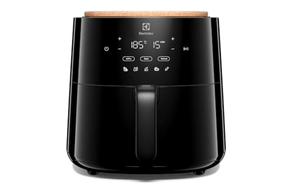 Electrolux  Airfryer Serie 700 EAF5B, Stek, grilla eller baka, Laga nyttigare friterad mat, Kompakt design, Förinställda funktioner & recept, Non-stick-yta, Tål maskindisk, 5 Liter, 1500W, Svart