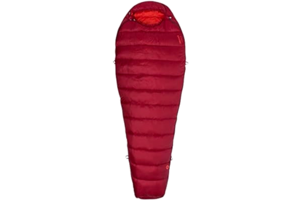 Marmot  Ma1Px Micron 40 Down Mummy sovsäck, 650 gåsdunfyllning, mycket lätt och varm sovsäck – Sienna röd/tomat, 183 cm