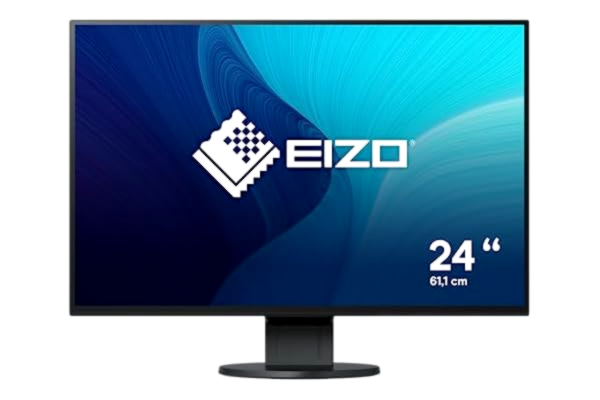 Eizo EIZO FlexScan EV2456-BK 61,1 cm (24,1 tum) ultra-slim monitor (DVI-D, HDMI, D-Sub, USB 3.1 Hub, DisplayPort, 5 ms reaktionstid, upplösning 1920 x 1200) svart