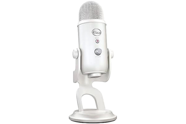 Blue Microphones Logitech G Blue Yeti Premium USB-Spelmikrofon för Streaming, Blue VO!CE-Mjukvara, PC, Podcast, Studio, Datormikrofon, Exklusiva Streamlabs-Teman, Special Edition Finish - Vit