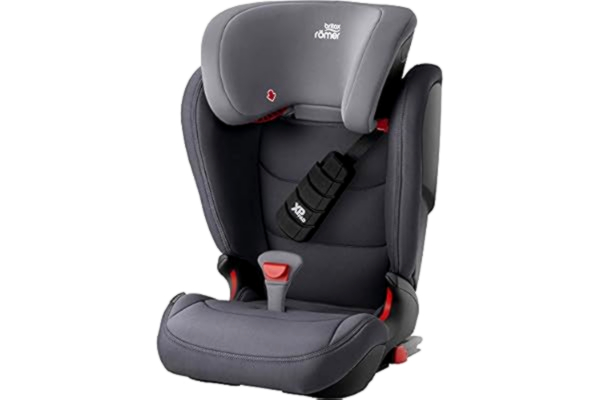 Britax BRITAX RÖMER Siège Auto KIDFIX Z-LINE, Protection choc frontal renforcée, enfant de 15 à 36kg (Groupe 2/3) de 3.5 ans à 12 ans, Storm Grey